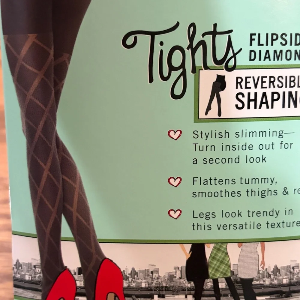 NIP Love Your Assets Spanx Shaping Tights Textured Flipside Black Sara Blakely - Picture 3 of 12